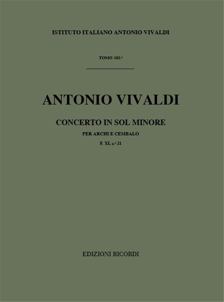 Concerti Per Archi E B.C.: In Sol Min. Rv 157
